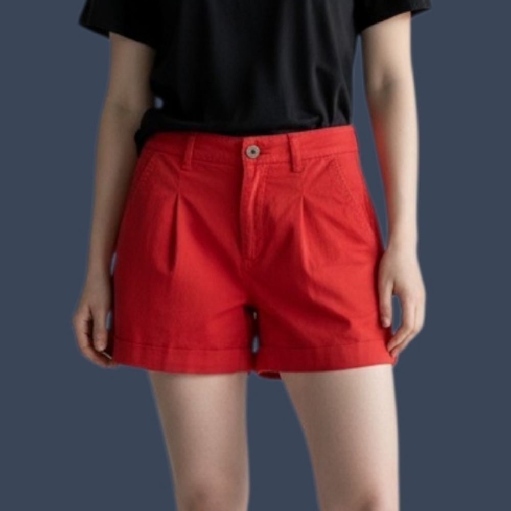3/$30 VTG BOSTON PROPER Flat Front Preppy Academia Cargo Tomato Red Shorts
